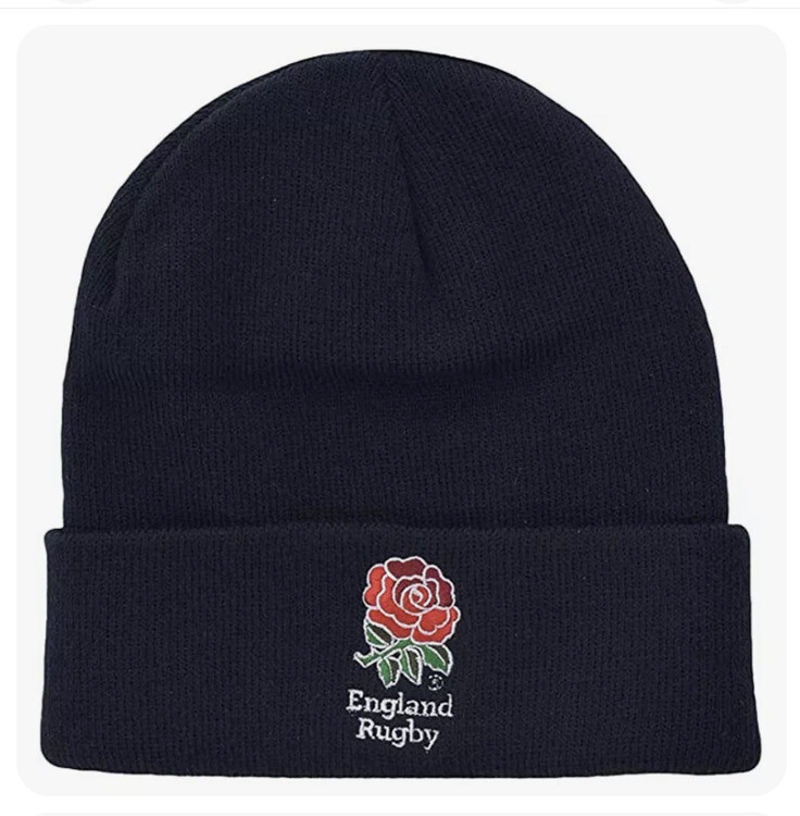 Rugby Inglaterra Rfu Azul Marino Adultos Core Puño Gorro Mercancía Oficial