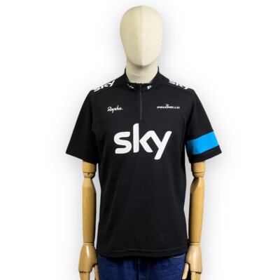 RAPHA Supporters Men's Jersey Cycling T-Shirt SKY Size L Short Sleeves  Black