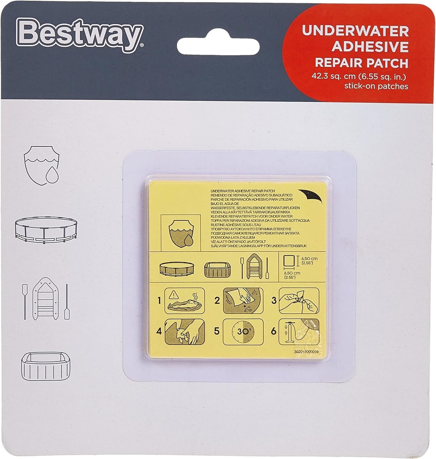 Pool Spa Hot Tub Repair Patches 10 Pack Bestway Underwater Adhesive leak Kit