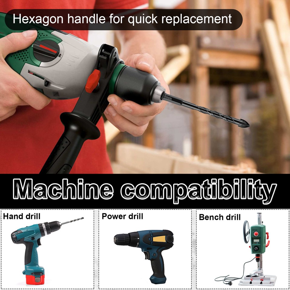 10Pcs Concrete Drill Bit Set 5mm/8mm Alloy Masonry Drill Bit Set