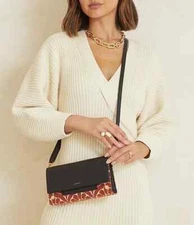 Hammitt AJ Texas Tapestry Leather Crossbody Clutch Bag Handbag New