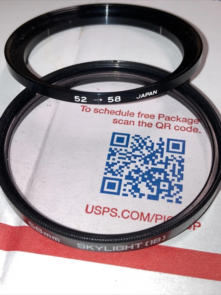 Tiffen 52mm To 58mm Step-Up & HOYA 52mm UV & 58mm Skylight Filter Camera Lens - Image 4 of 4