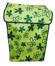 Folding Shopping Cart Liner Cover Rolling Utility Trolley Granny Basket Flower