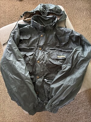 L Vintage Hodgman Lakestream Wading Jacket Hooded Fishing Hunting Coat