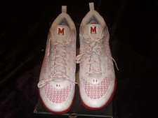 UA Maryland Terrapins Low2 Basketball Whi/Red Clutch Fit Charged  Sz15M Neat NWB