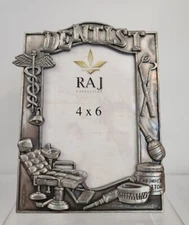 RAJ Collection 45103 Dentist Themed 4"X6" Metal Stand-Up Picture Frame