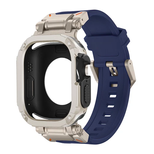 Correa y carcasa de metal + silicona para Apple Watch Ultra2 49 mm 9 8 44/45 mm - Imagen 17 de 32