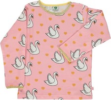SMAFOLK Langarmshirt Shirt rosa gold Schwan swan  86 92 98 104 110 116 122 128