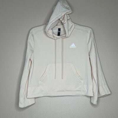 Adidas Women Hoodie Sweatshirt XS Cream Long Sleeve Multi Sport