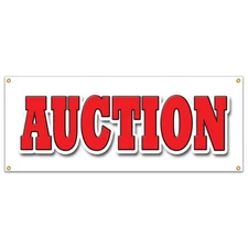 AUCTION BANNER SIGN antique jewelry furniture artwork estate sale