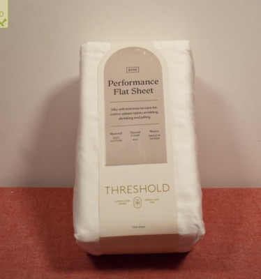 Threshold 400 Thread Count Performance Flat Sheet White King*