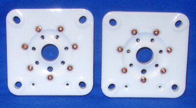 Pair New Ceramic Large 7 pin Septar Vacuum Tube Sockets for 4D32, 829B, 832, etc