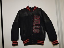 Chicago Bulls varsity style kids Jacket black and red kids size L 36 " chest