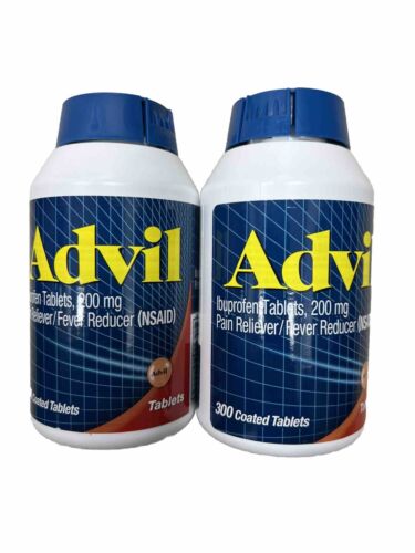 LOT OF 2 Advil Ibuprofen Pain Reliever Fever 600 Count Coated Tablets Exp 12/25+