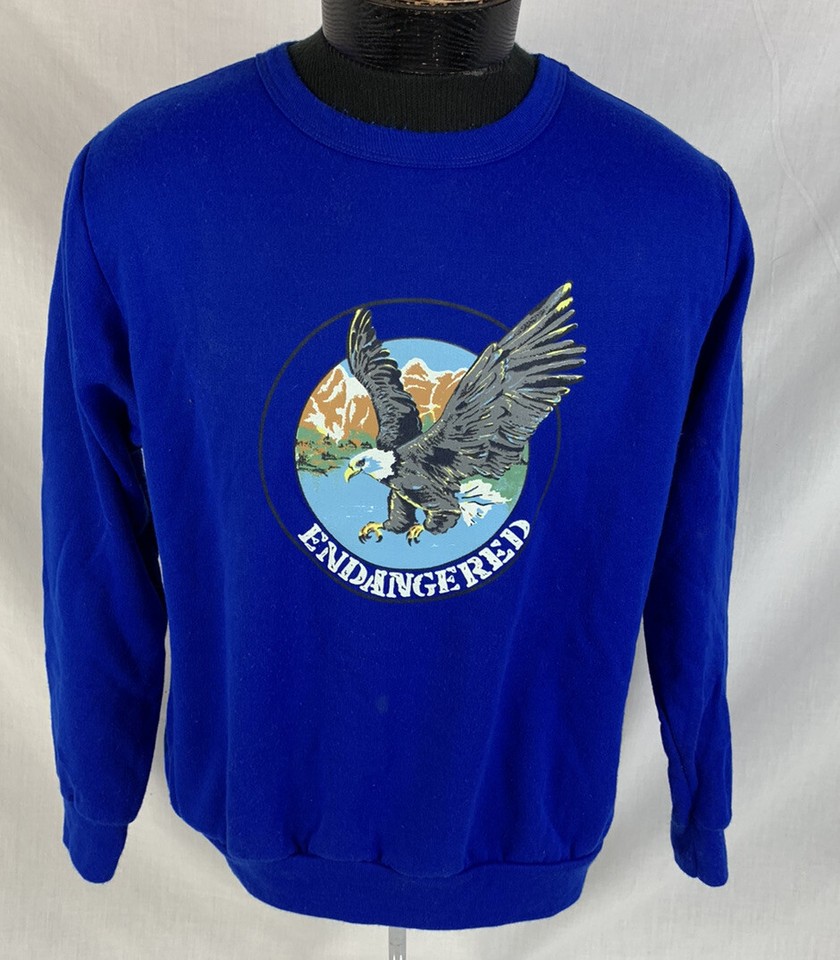 Vintage Nature Sweatshirt Endangered Species Crewneck USA 70s 80s Bald vintage-nature-sweatshirt-endangered-species-crewneck-usa-70s-80s-bald