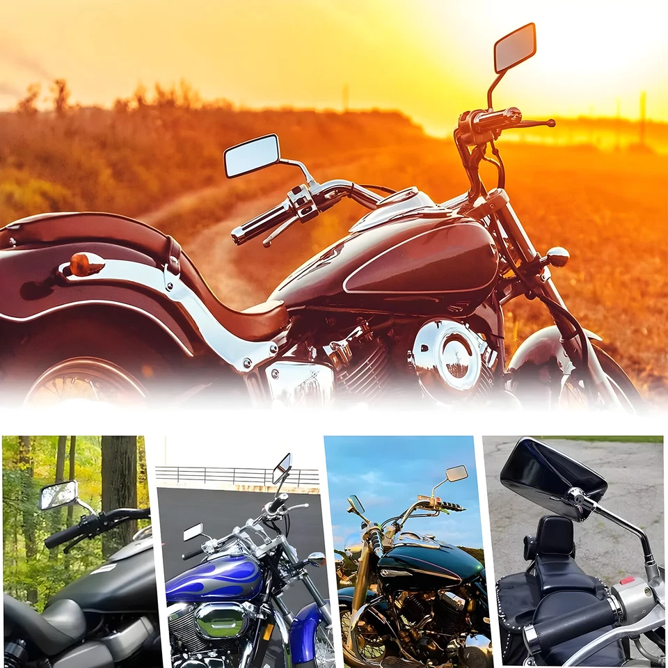 Chrome Motorcycle Side Mirrors For Honda Shadow Vlx 600 VT600C VT600CD VT600CD2 Foto 3 de 4