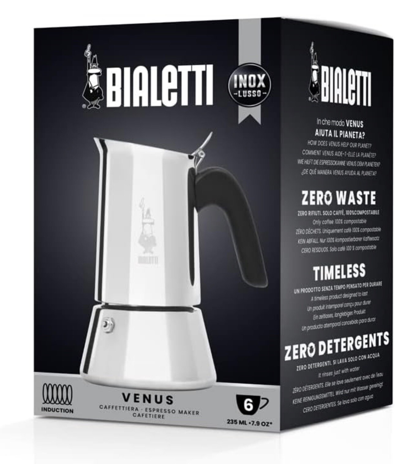 Cafetière italienne Bialetti Venus 4 tasses en acier pour plaque induction - 2