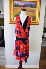 Anthro Leifsdottir Malva Silk Dress Floral Faux Wrap V-Neck Asymmetric Size 4