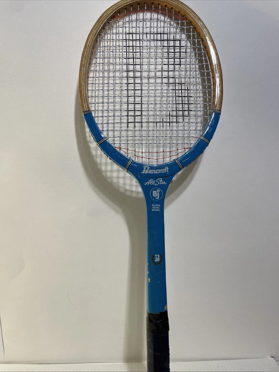Ancienne Raquette De Tennis Bancroft All Star En Bois, Manche 4 Pouces, Vintage USA