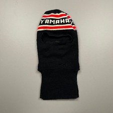Yamaha Balaclava Ski Mask Mens One Size Black Vintage Knit Logo 8506 Snowmobile