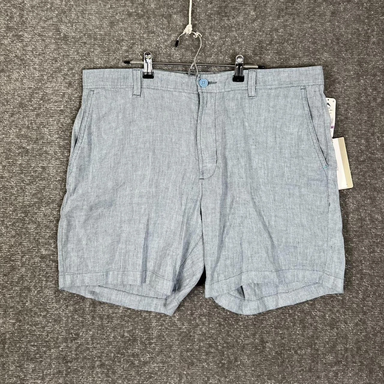 New Tommy Bahama Shorts Men’S 38 Blue Beach Coast Linen 10” Inseam Stretch Chino