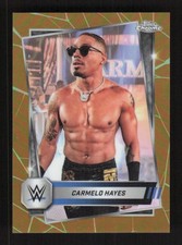 Carmelo Hayes 2025 Topps Chrome WWE Gold Refractor #/50 #165