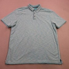 Tommy Bahama Mens Medium Polo Shirt Short Sleeve Golf Button Up Blue Casual