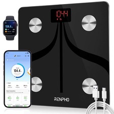 High-Accuracy 400 lb Digital Bathroom Scale with Smartphone Integration in Black