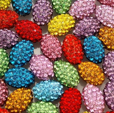 10 mm Strass Kristall Ton Pave Oval Fass Perlen für Shamballa Armband