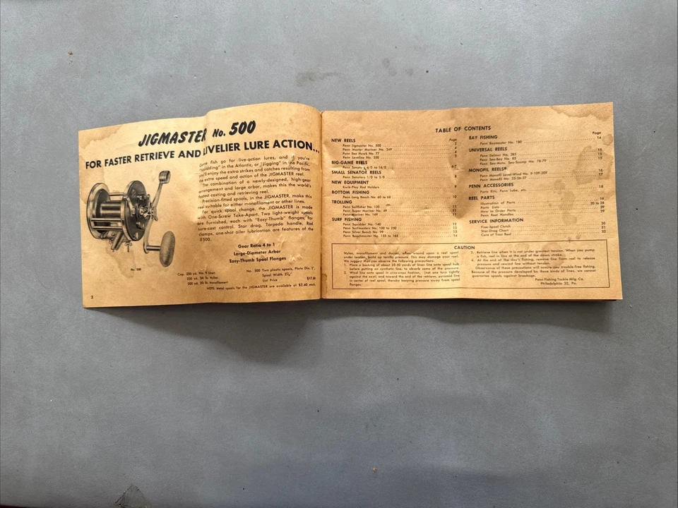Penn Reels 目录编号 22说明书维修零件清单老式 — 第 2/4 张图片