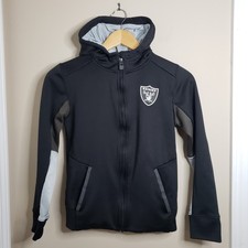 NFL Team Las Vegas Raiders Zip Up Hoodie Black Youth Medium 10/12