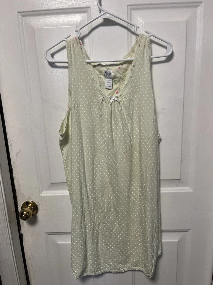 Conjunto de 2 camisones y batas cortas de algodón tejido Aria verde claro/floral talla XL Foto 4 de 4