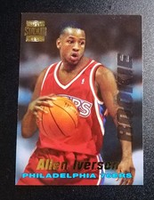 ALLEN IVERSON RC 1996-97 STADIUM CLUB TSC ROOKIE CARD 76ERS HOF. rookie card picture