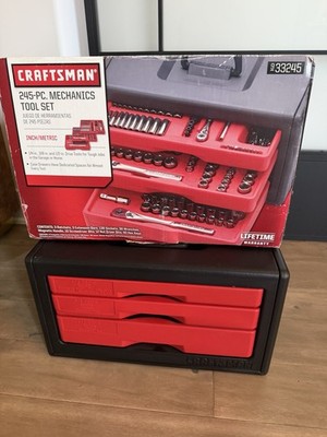 NOS Sears Craftsman USA 245pc 3 Drawer Mechanics Tool Set 33245 6pt