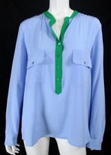 STELLA McCARTNEY Cornflower Blue & Green Silk...