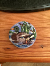 NEEDLE FELT BROOCH SPRING DUCK ON STREAM