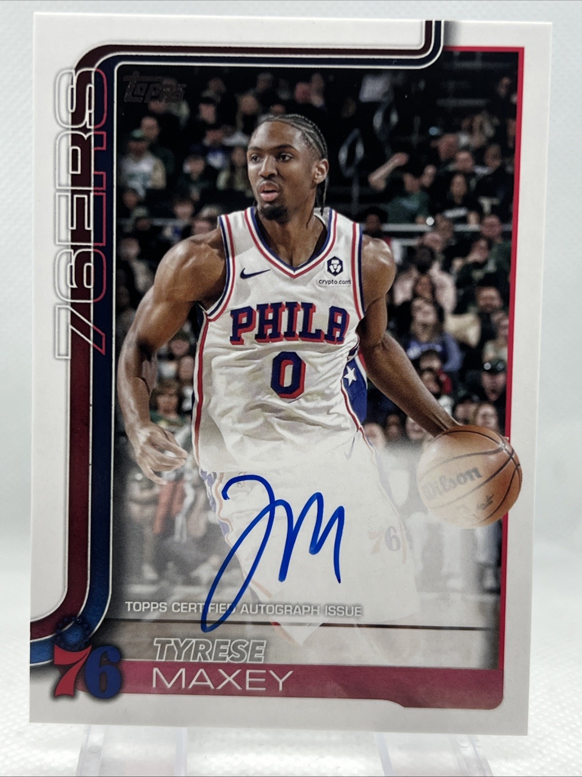Tyrese Maxey 2025-26 Topps Flagship Real One Auto #TFRA-TM Philadelphia 🔥💎