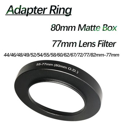 Matte Box Filter Adapter Step Up Front Ring 44 46 48 49 52 54 55 58 - 82-77mm