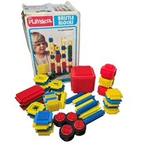 Vintage Playskool Bristle Blocks 39 Piece Set Building Toy for Ages 2-6 UGC Read