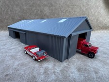 1/64 Scale - '70s Style Pole Barn - 100' Scaled Length - Silver - Made in USA