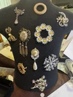 Lot Of  10 Various Vintage Costume Jewelry  Brooches