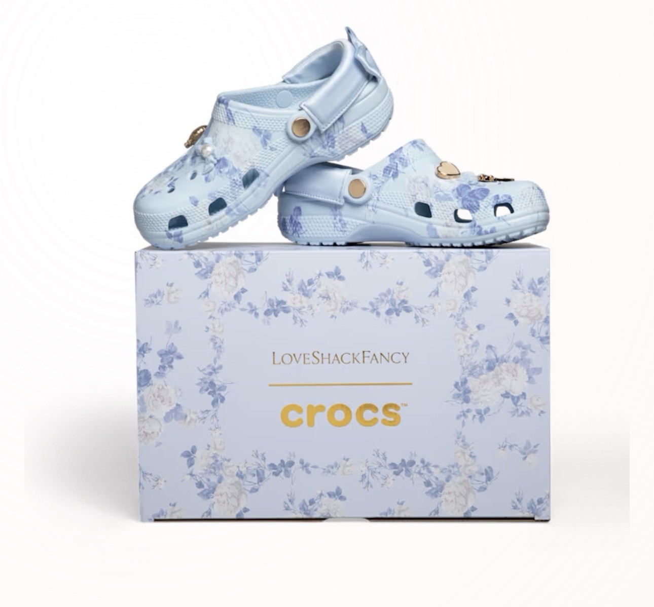 Love Shack Fancy X Crocs NIB Unisex Mineral Blue Classic Clog Size 7 Women's image 3