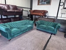 green velvet Chesterfield 3+2 seater sofa set suite "Local delivery possible"