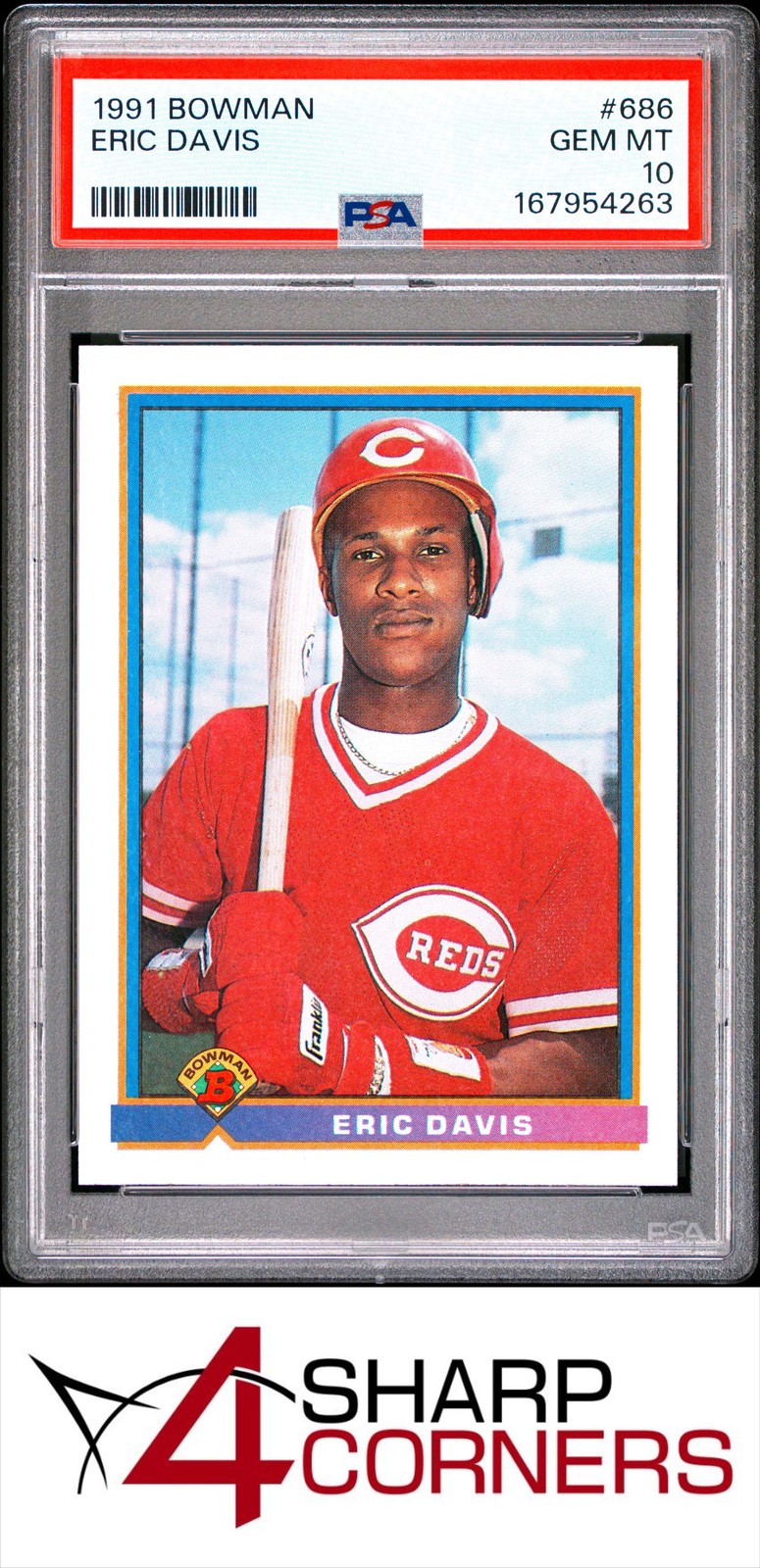 1991 BOWMAN #686 ERIC DAVIS REDS PSA 10