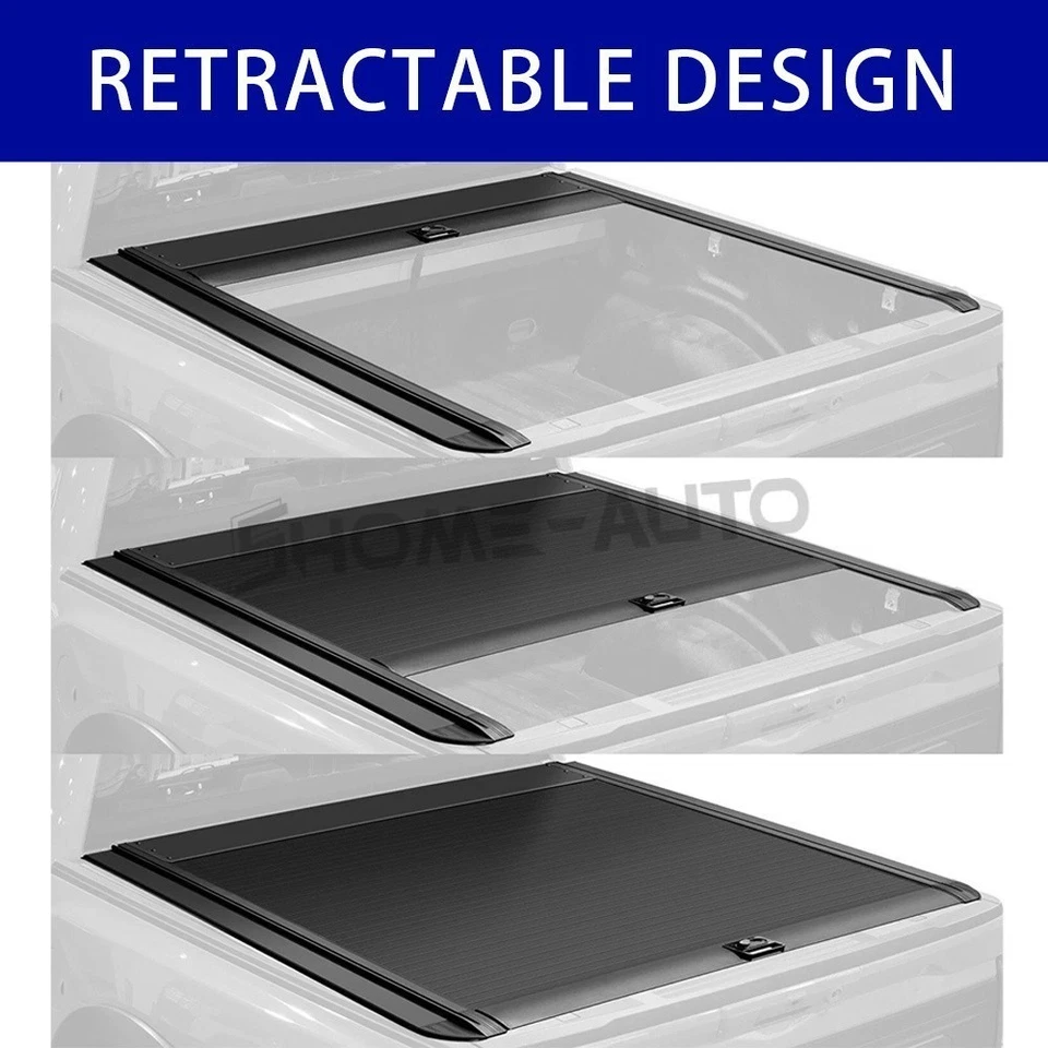 5FT Retractable Truck Bed Tonneau Cover Aluminum For 2022-2025 Ford Ranger - Image 4 of 4