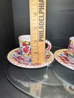 Fima Deruta Italian Pottery Rooster Demitasse/Espresso Cup & Saucer 4pc Set — photo 3