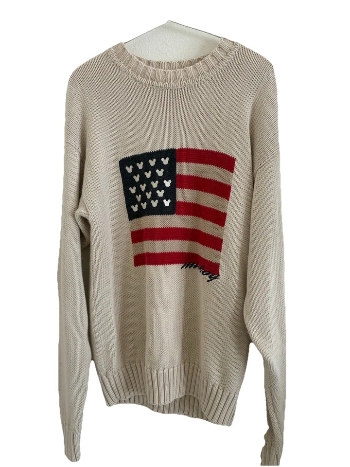 Suéter Vintage Disney Like Polo Ralph Lauren Diseño Bandera Americana Mickey Talla M Foto 2 de 4