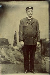 Lifesaver Lighthouse Keeper Tintype