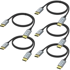 DisplayPort to DisplayPort Cable 6 ft 5-Pack DP Display Port Cable Adapter Ma...