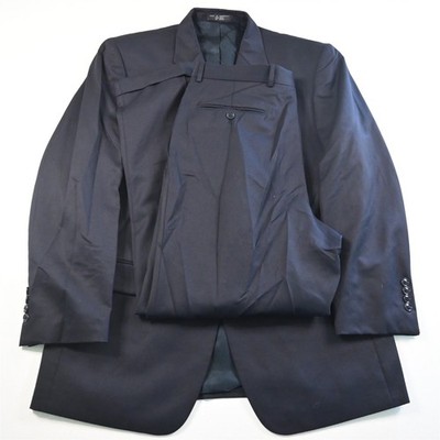Jones New York 41R 34x30 Navy Blue 100% Wool Mens Jacket Pants Suit